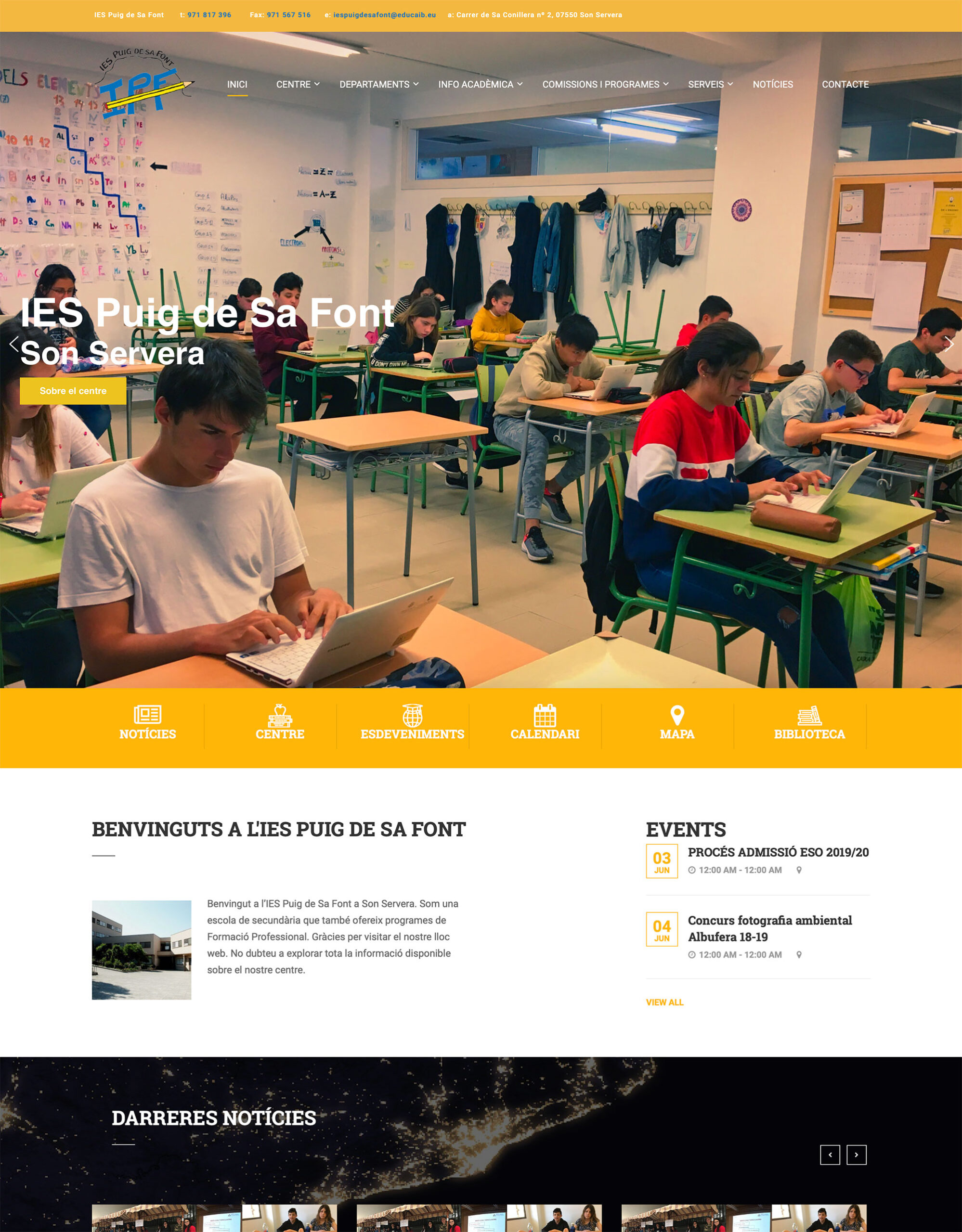 IES Puig de Sa Font Home Page Screenshot