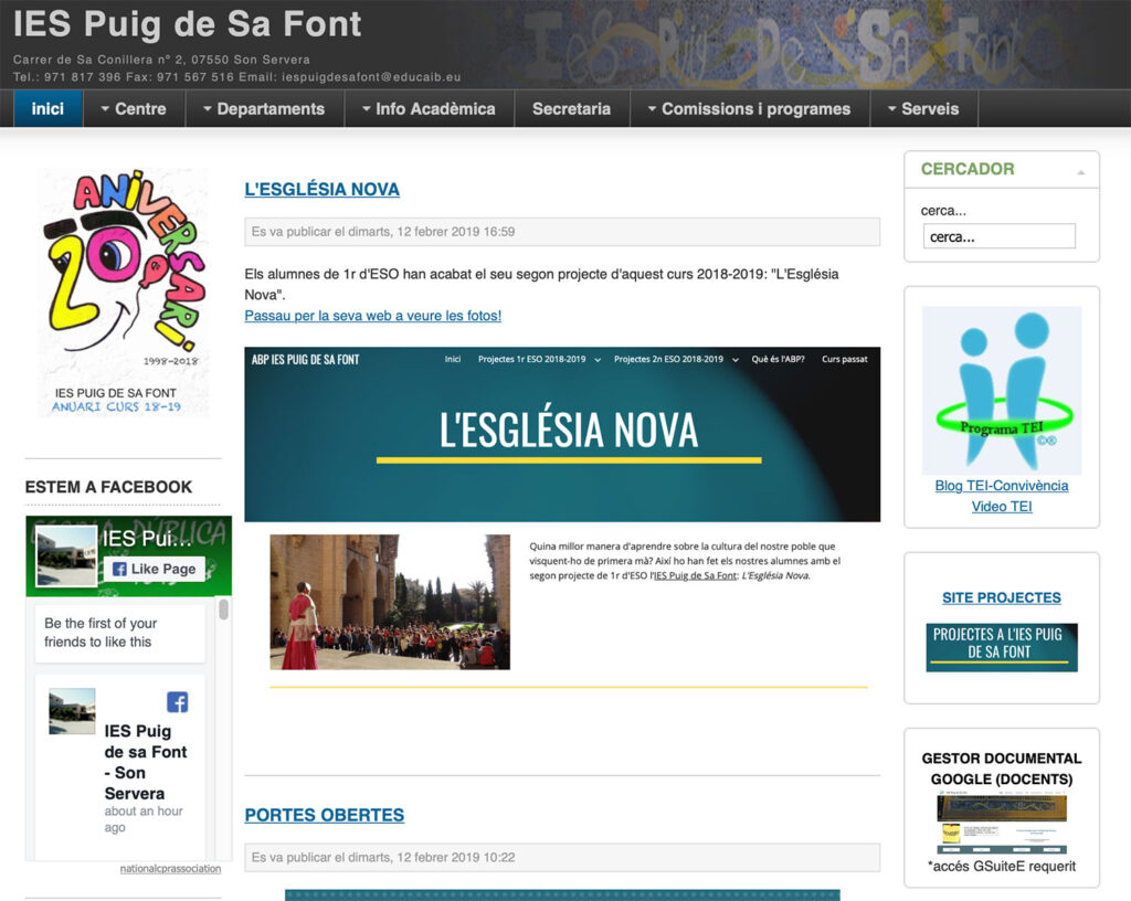 IES Puig de Sa Font Old Site Screenshot