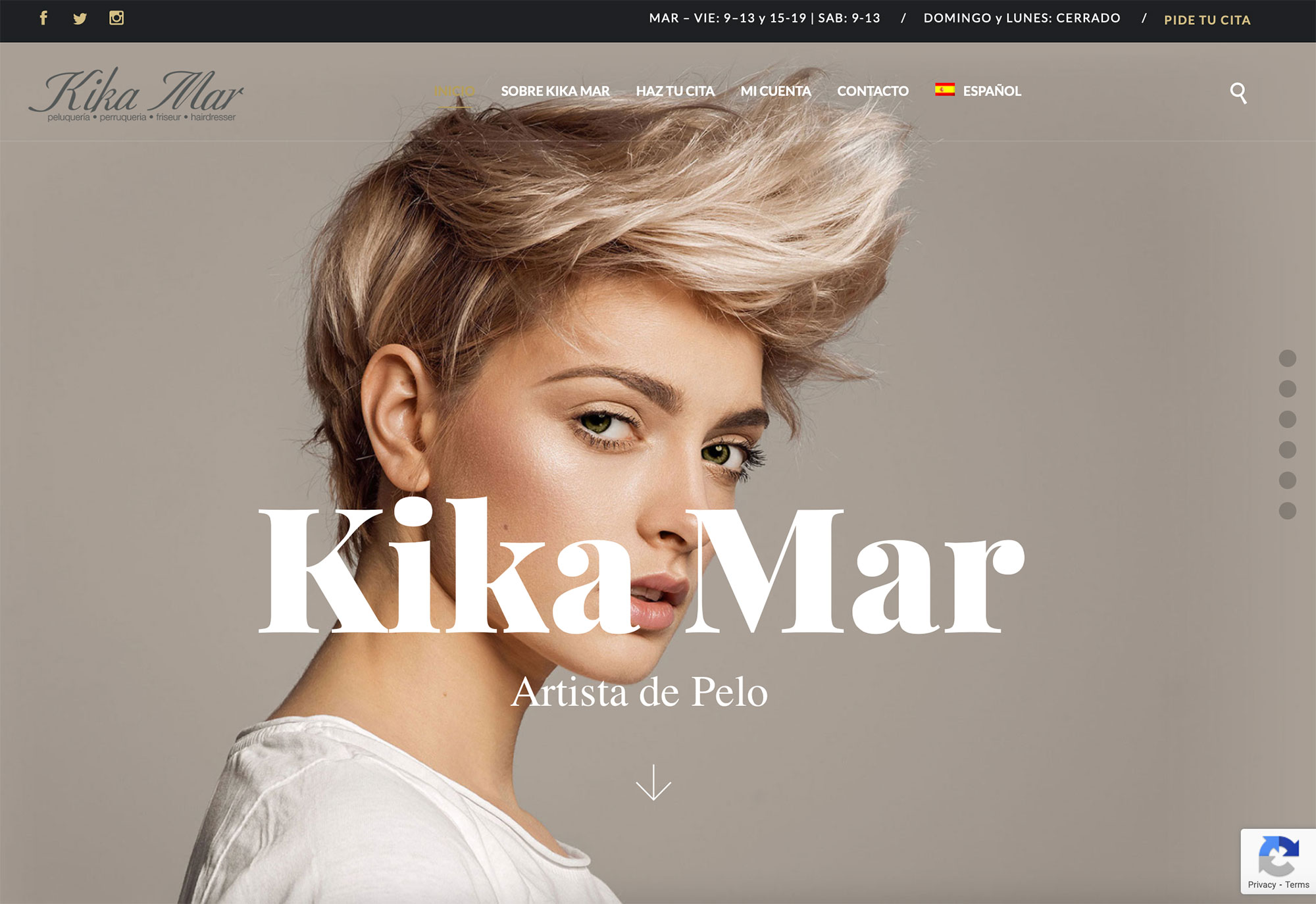 Kika Mar Home Web page Screenshot