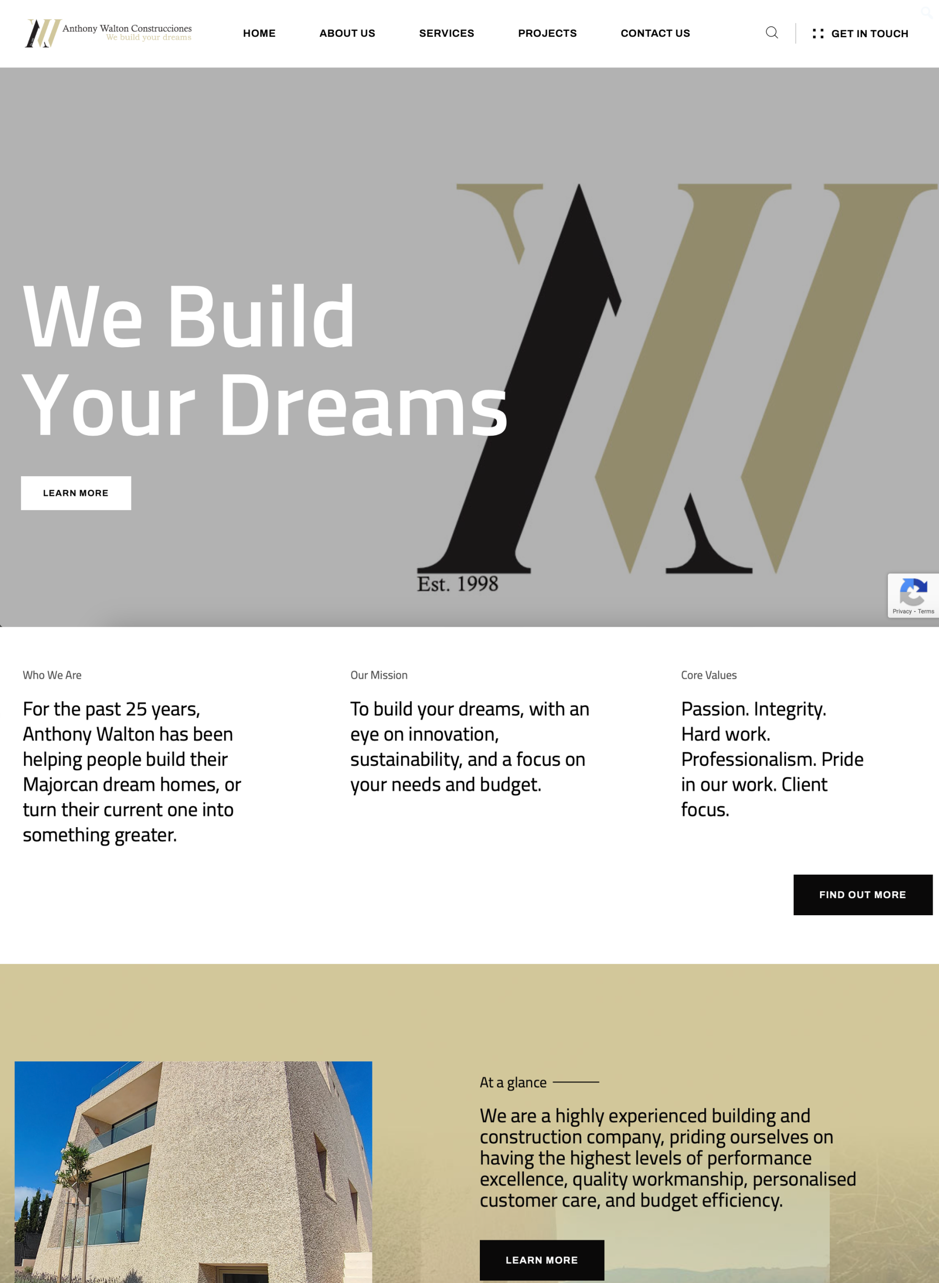 Anthony Walton Construcciones Website